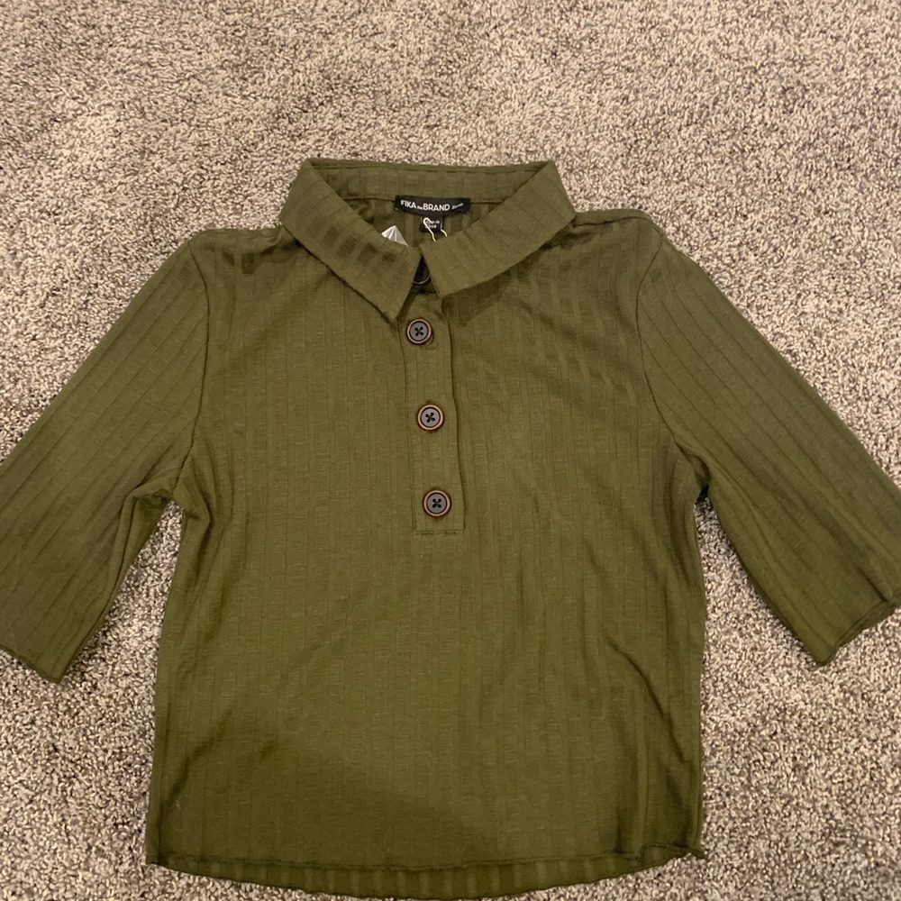 crop button up shirt